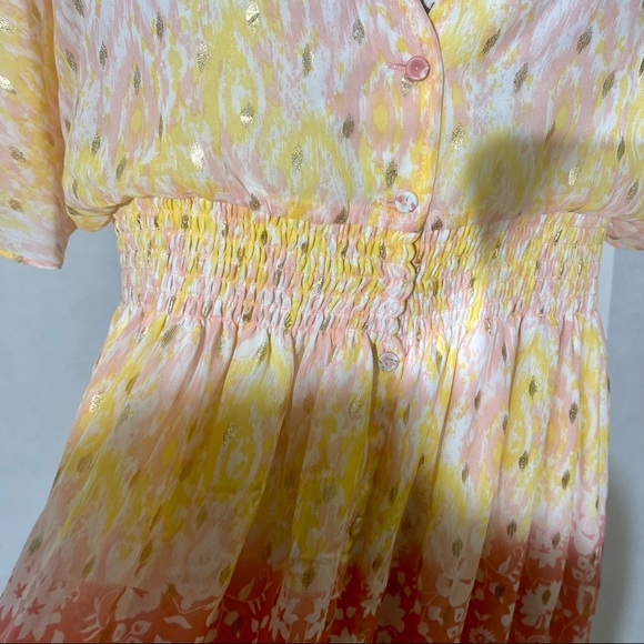 House of Harlow NWT Maxi Printed Dress Button Down Medium - Picture 5 of 15